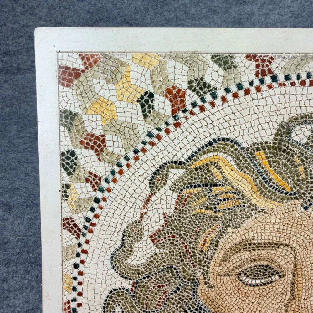 12" Medusa Mosaic Ceramic Wall Tile Plaque Greek Roman Mythology Wall Decor - Picture 6 of 9